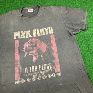 Vintage Pink Floyd Shirt Mens XL Black In The Flesh Band Promo Starworld Tag Y2K